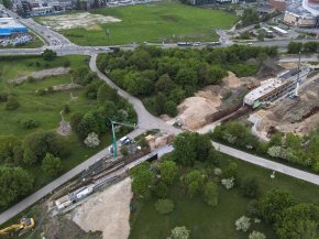 Construction of the Memorial - view of Swoszowicka Street