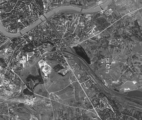 Zdjęcie lotnicze południwej części Krakowa.