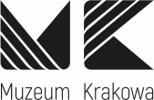 Logotyp Muzeum Krakowa. Pomarańczowe litery MK z napisem Muzeum Krakowa poniżej.